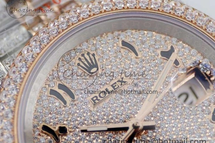 1225 Affordable Datejust 41 SS RG Full Diamonds TWF 1:1 Best Edition Arabic Markers Dial on Jubilee Bracelet A 2385